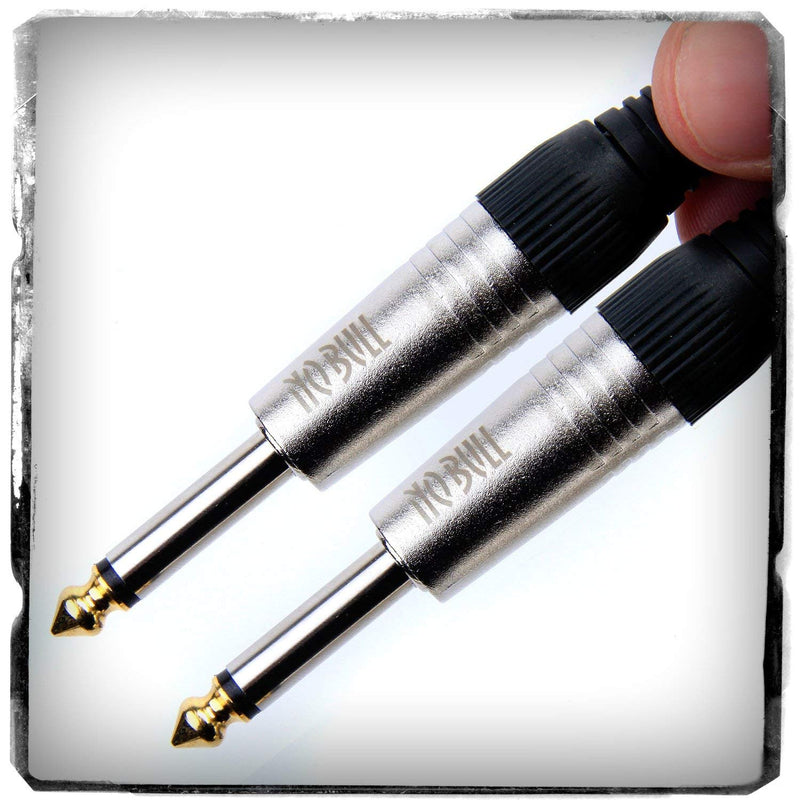 Premium Guitar / Instrument Cable (Black, 3ft / 1m, Straight Plugs) - Achieve a Cleaner Signal via a Heavy Duty Pro 1/4" Jack to Jack Noiseless Mono Lead - Coloured Link Lead to Amplifier / Amp + Cable Tie Black (1m/3ft, Straight Jacks)