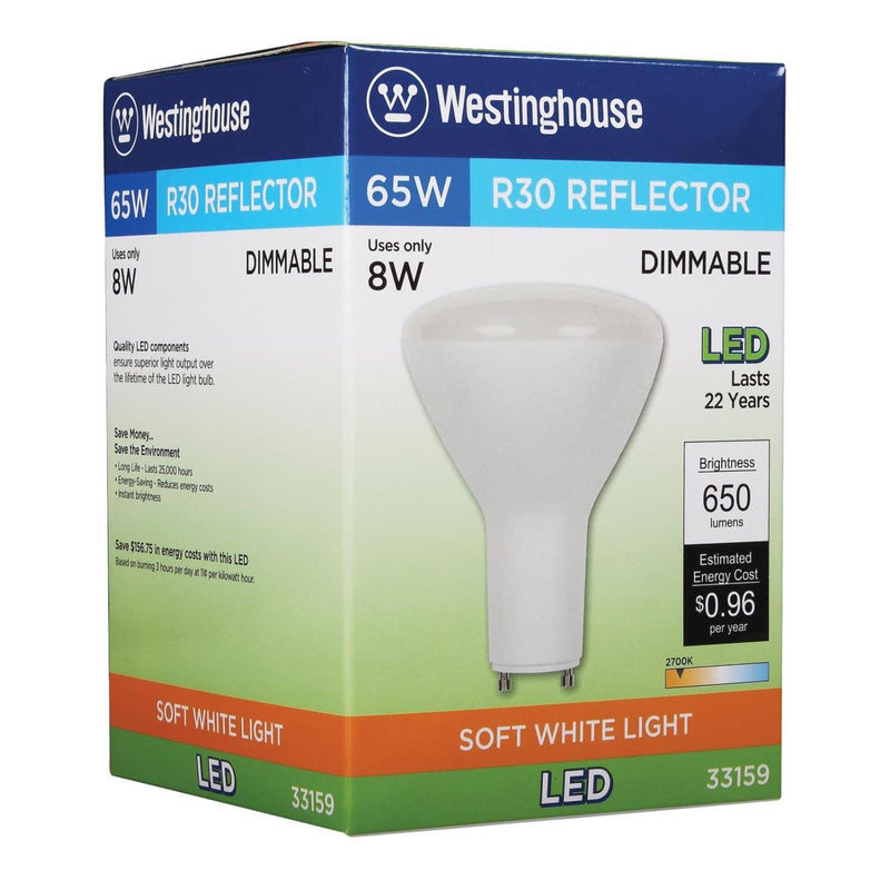 Westinghouse Lighting 3315900 65-Watt Equivalent R30 Flood Dimmable Soft White LED Light Bulb with GU24 Base, Single Pack 1 Pack