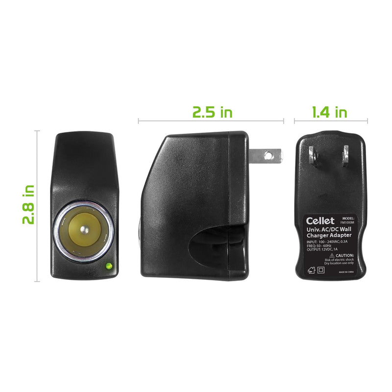 Cellet Universal 12V Output AC Wall to DC Car Cigarette Lighter Port Power Converter Female Adapter -Convert 110 Volt to 12 Volt, AC/DC Adapter-2.0 Amp Output (Not for Air Compressor (1 Amp (1000mA)) 1 Amp (1000mA)