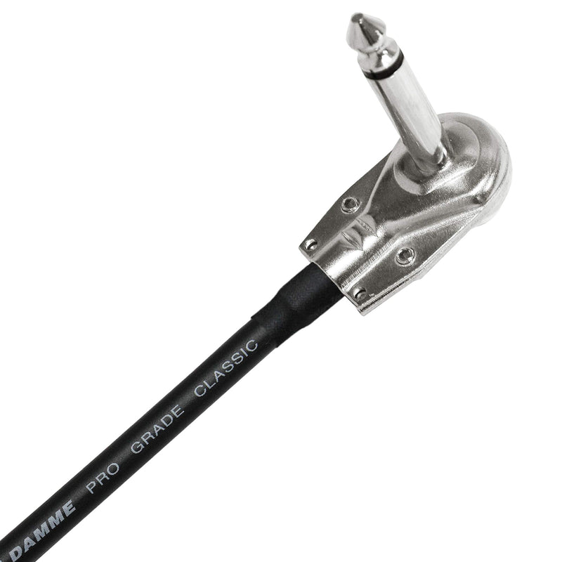 6 Units - Van Damme Pro Grade Classic XKE - 15 cm - Ultra-Flexible Multi-Shielded Guitar Bass Effects Instrument, Pedal Stomp Patch Cable - w/Low-Profile, R/Angled Pancake (6.35mm) TS Connectors