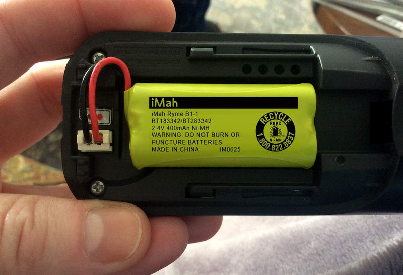 iMah BT183342/BT283342 2.4V 400mAh Ni-MH Battery Pack Compatible for BT166342/BT266342 BT162342/BT262342 2SN-AAA40H-S-X2, 6-Pack