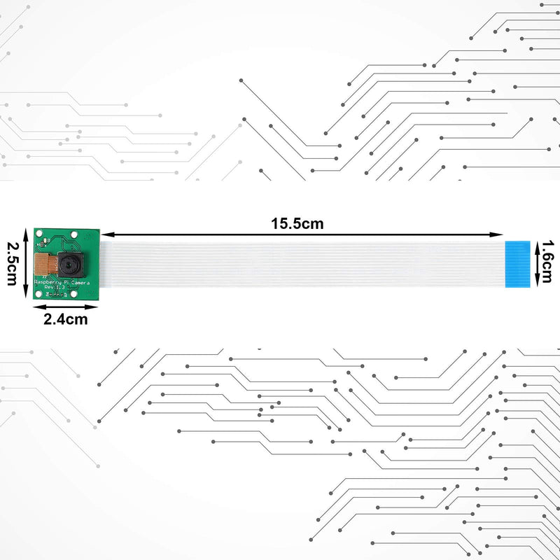 4 Pieces 5 Megapixels 1080p Sensor OV5647 Mini Camera Module with 6 Inch 15 Pin Ribbon Cable Compatible with Raspberry Pi Model A B B+, Pi 2 and Raspberry Pi 3, 3 B+, Pi 4