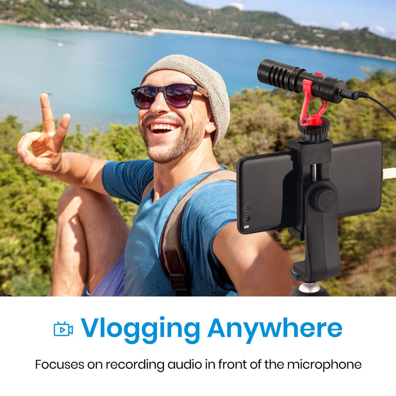 Moukey MCM-1 DSLR Camera Microphone, External Video Mic Shotgun for Phone, Smartphone, Vlogging, Canon/Nikon/Sony Camera