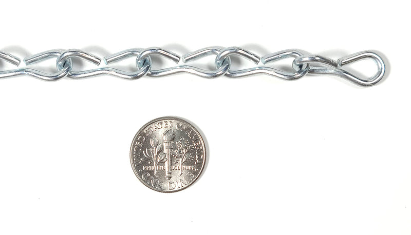 #14 X 15-FT Zinc Plated Steel Jack Chain, Weldless, Twist Chain