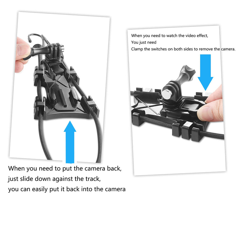 Koqeiey Net/Chain Link Fence Mount Compatible with GoPro Action Cameras and One X2,Smart Phones ,Mevo Start, and Other Action Cameras for Softball, Baseball, Football Games Recording