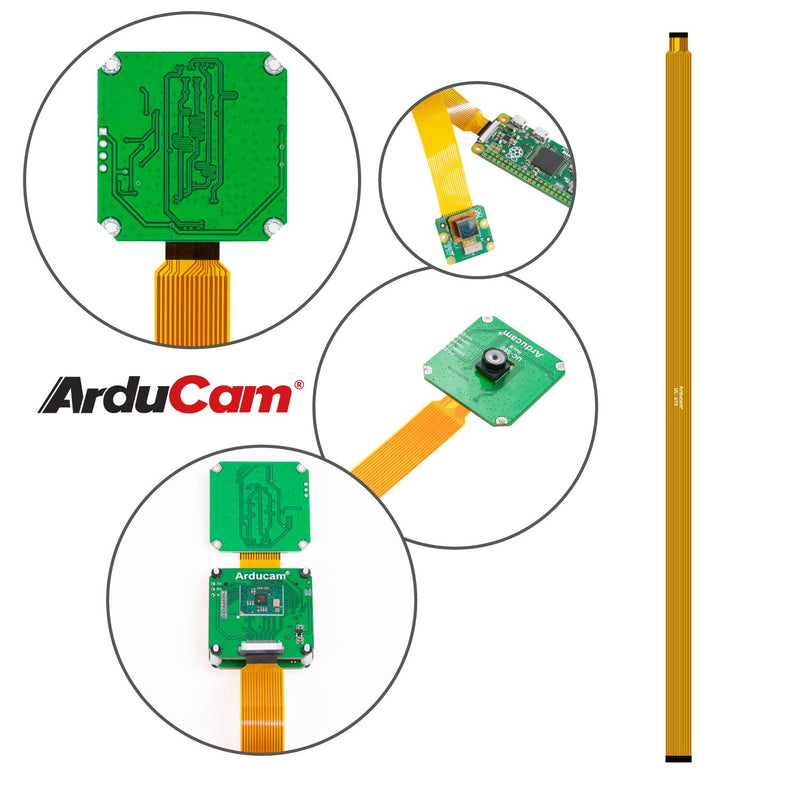 Arducam for Raspberry Pi Zero Camera Cable Set, 2 Pack 11.8" (30cm) Ribbon Flex Extension Cables for Pi Zero&W 2 pack 11.8inch