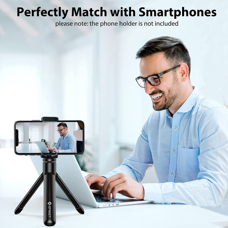Webcam Tripod, eMeet Professional Webcam Mini Tripod, Portable & Lightweight, Adjustable Height from 5.7-12.2 in, Stable Use, Universal Compatible for Most Webcams/Phones/GoPros/Mirrorless Cameras