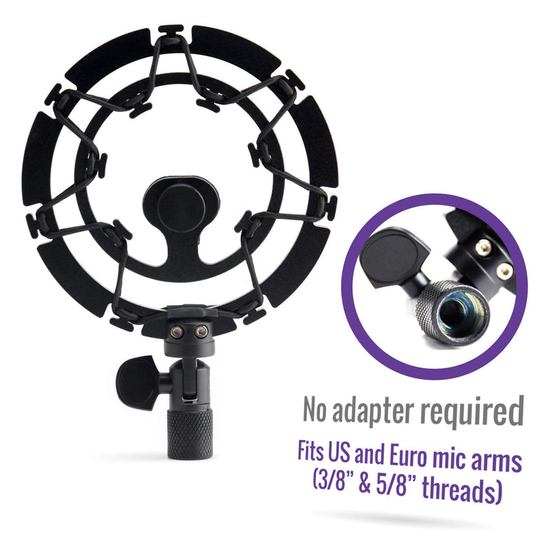 AUPHONIX PRO Microphone Shock Mount – Shockmount Compatible w/Blue Yeti, Yeti Pro, & Snowball Mic