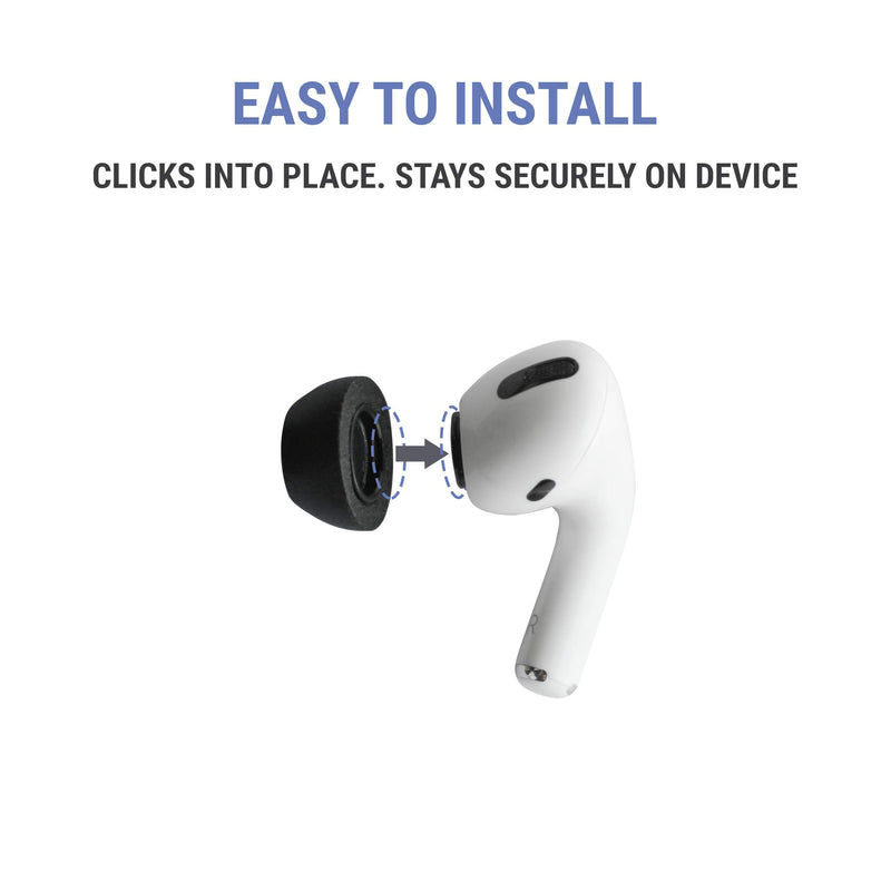 Comply Foam Apple AirPods Pro 2.0 Earbud Tips. Comfortable. Clicks On. Stays Put. Noise Canceling. Fits in Charging Case (Large, 3 Pairs) Large