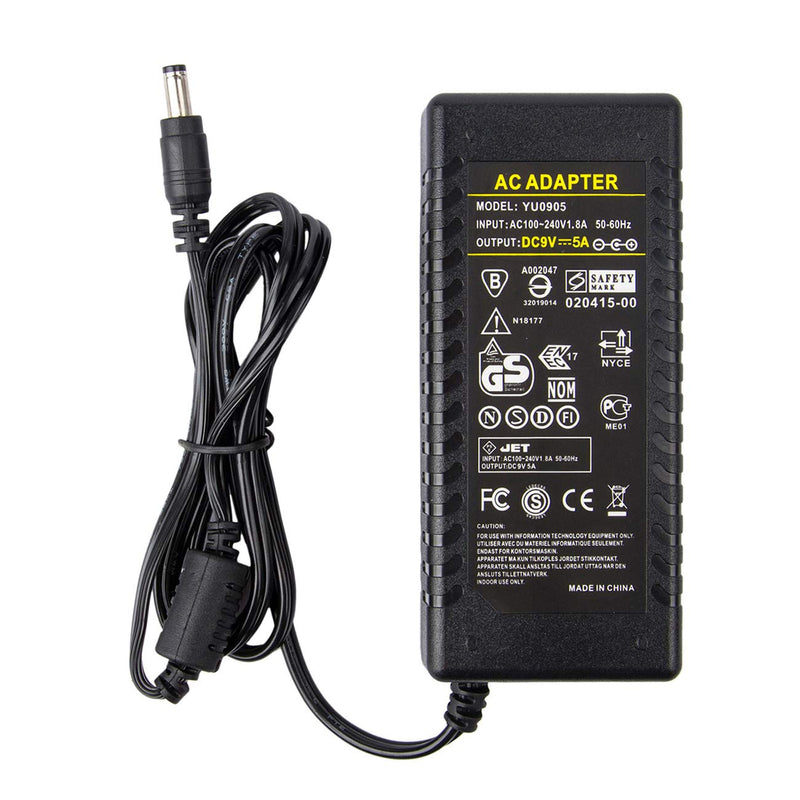 9V 5A Power Supply,COOLM 9V 5A Power Adapter 45W DC9V5A 5000ma AC 110V-240V Transformers Interface 5.5 x2.5mm AC to DC Charger