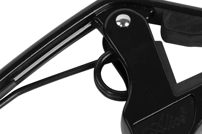Alice Aluminum Alloy 4 String Acoustic Guitar Capo with Black Paint Pistol Shape Guitar Accessories