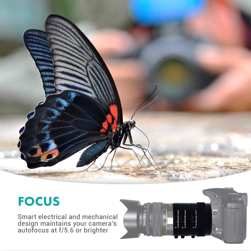 Movo AF Macro Extension Tube Set for Olympus EVOLT Four-Thirds Mount DSLR Camera with 12mm, 20mm and 36mm Tubes (Metal Mount)