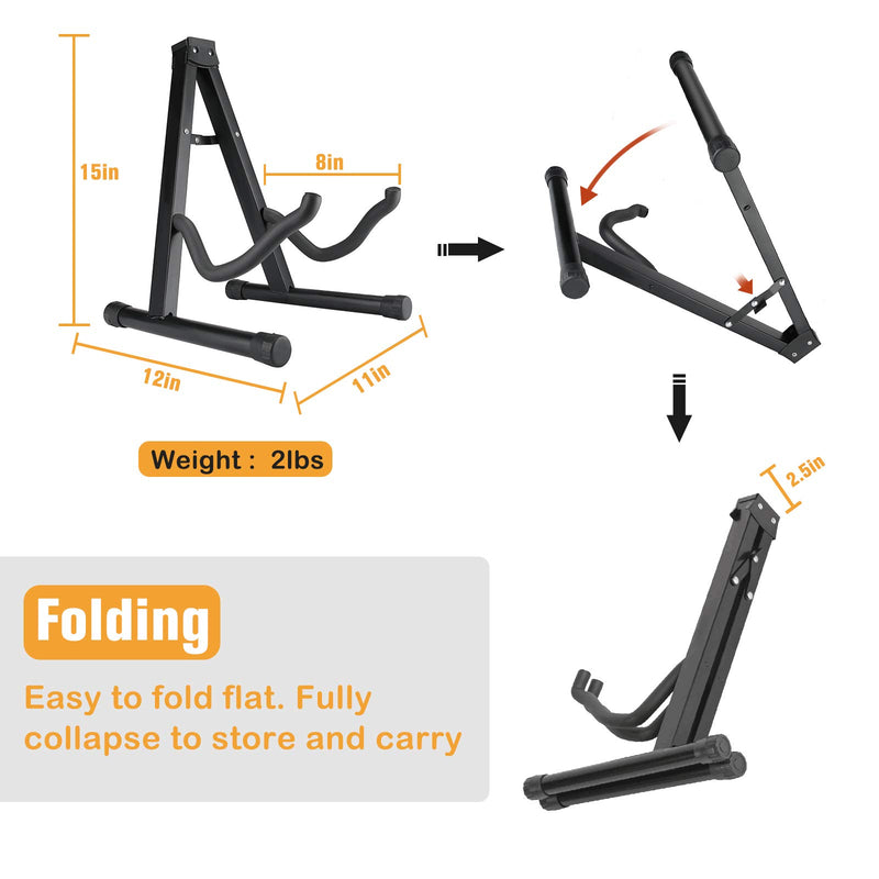 Avenda Guitar Stand, A-Frame Universal Folding Instrument Stand for Acoustic Electric Bass Guitar