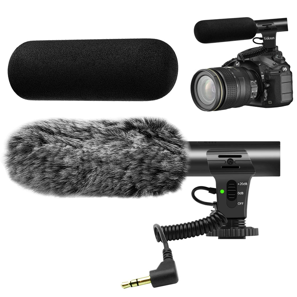 Camera Microphone, M-1 Video Microphone for DSLR Interview Shotgun Mic for Canon Nikon Sony Panasonic Fuji Videomic with Windscreen 3.5mm Jack