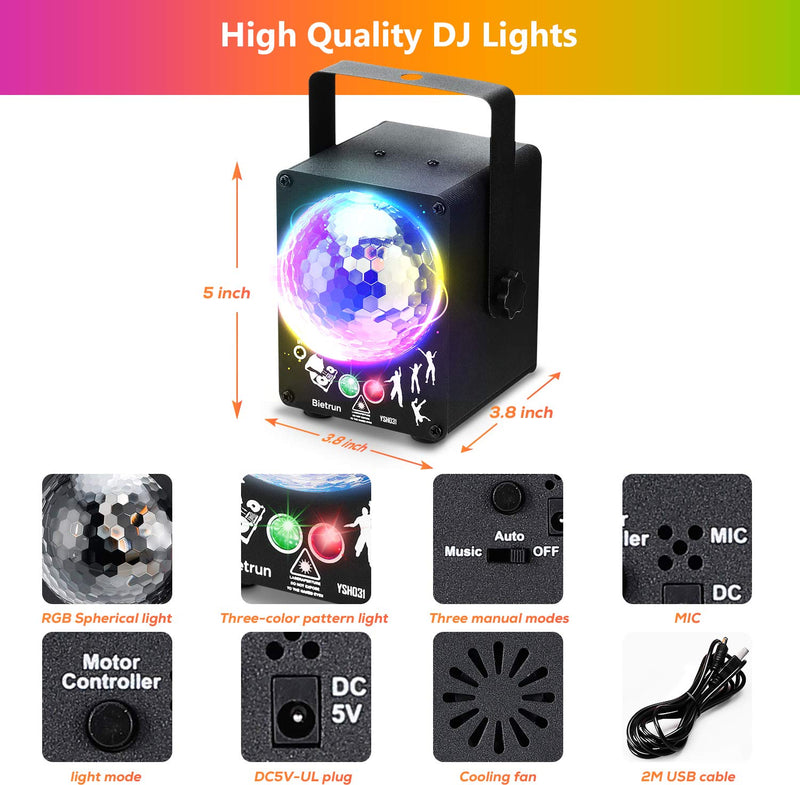 [AUSTRALIA] - Party Lights, Led Dj Disco Lights With Sound Activated＆Remote Control, 60 Light Effects, USB Powered (UL Plug), Timing, For Karaoke, Disco, DJ, Wedding, Dance, Holiday, Birthday, Parties, Party 