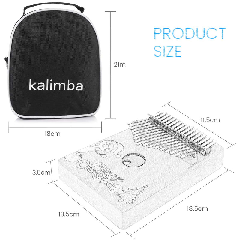 ELE ELEOPTION Kalimba 17 Keys Thumb Piano with Mahogany body,Builts-in Flannel storage Bag, Tuning Hammer and Study Instruction - 8 pieces Fit Kids Adult Beginners for Christmas Gift - Santa Claus Santa Claus Thumb Piano