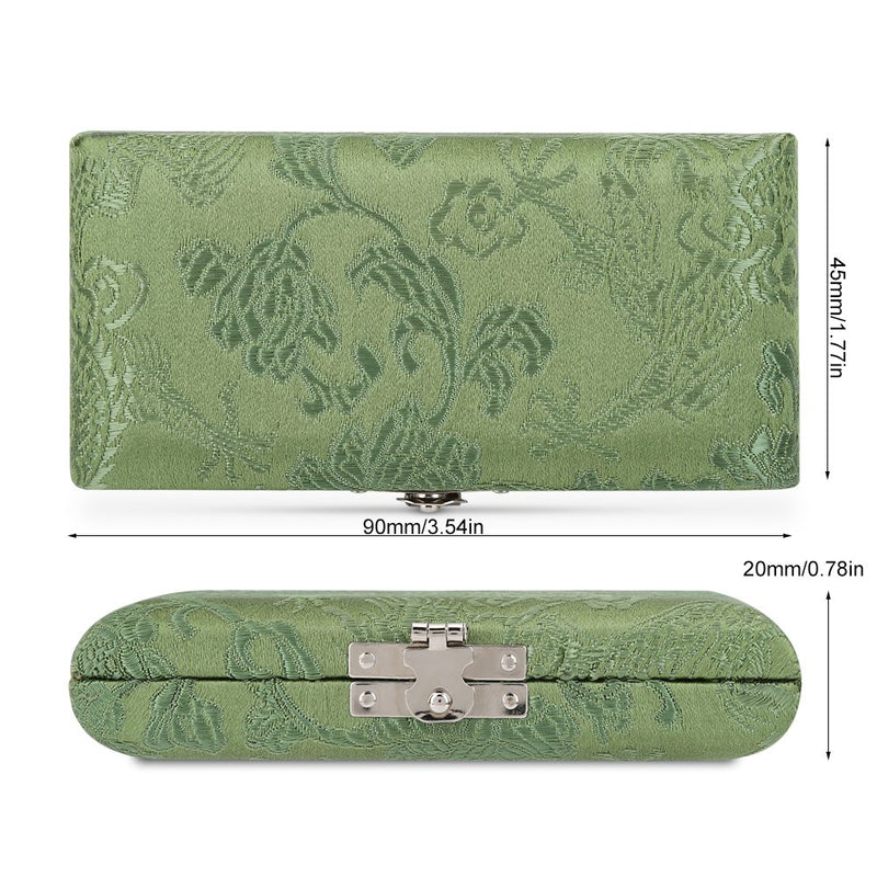 Oboe Reed Case, Wooden & Silk Cloth Cover Oboe Reed Storage Holder Box Protector Bag for 3pcs Oboe Reeds