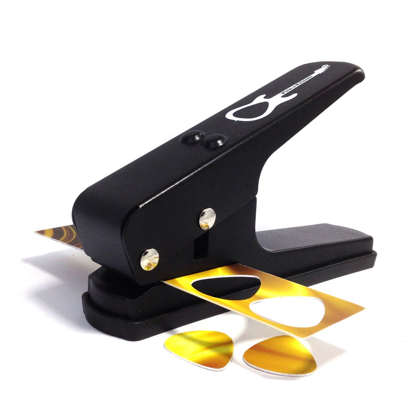 Pick-a-Palooza DIY Guitar Pick Punch with Leather Key Chain Pick Holder - Black