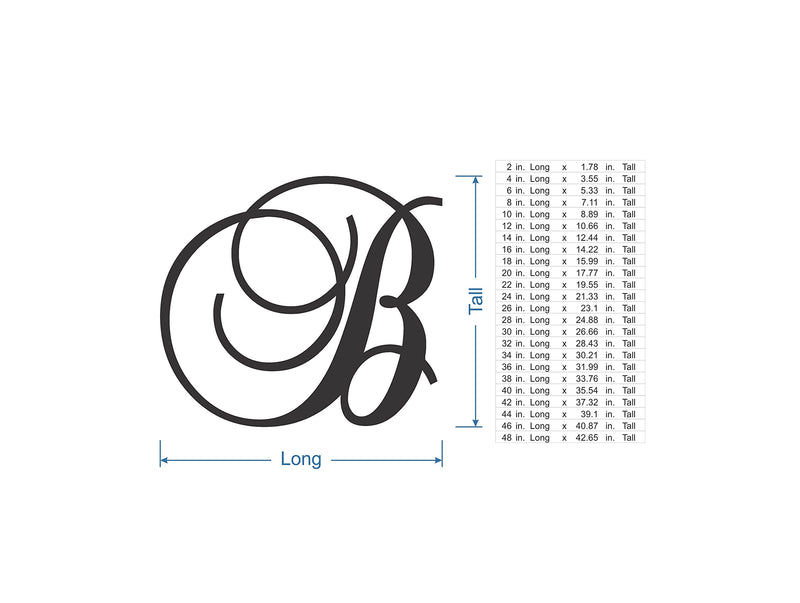 Jess and Jessica Wooden Letter B, Wooden Monogram Wall Hanging, Large Wooden Letters, Cursive Wood Letter 10 inches long x 1/8 inch thick