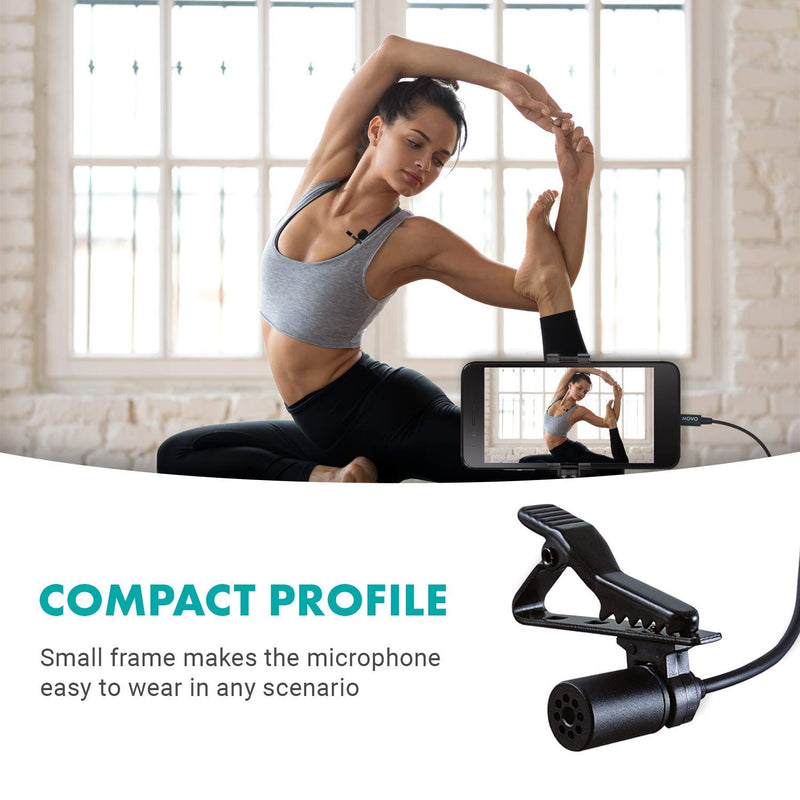Movo iLav-L Digital Lavalier Omnidirectional Clip on Microphone with MFi Certified Lightning Connector Compatible with iPhone, iPad, iPod, iOS Smartphones and Tablets (20-Foot Cord)