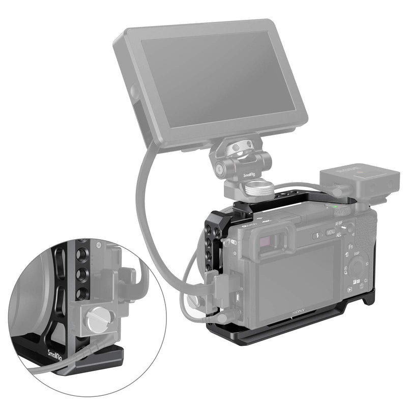 SMALLRIG Cage with Silicone Handgrip & Cold Shoe for Sony a6100, a6300, a6400 - 3164
