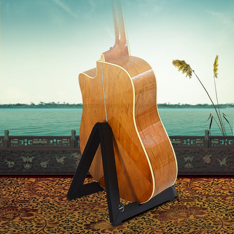 Guitar Stand, Foldable Instrument Stand ABS Material Universal for Acoustic,Classical, Electrical and Bass Guitar, FL-01P, Black