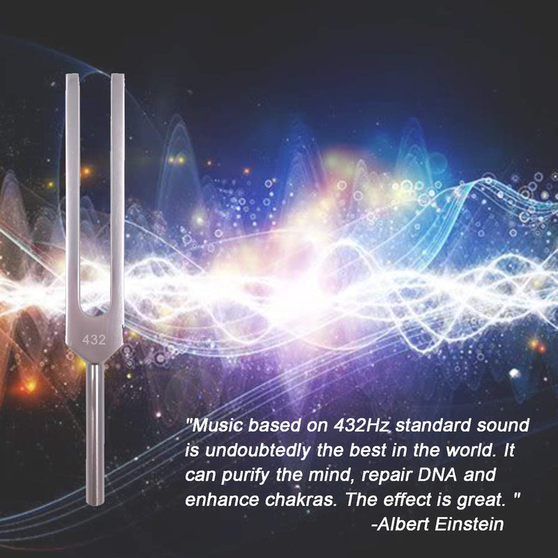 432 Hz Tuning Fork, with Silicone Hammer 、Triangular Silica Gel and Cleaning Cloth Perfect Healing Musical Instrument. 432 Hz (Blue)