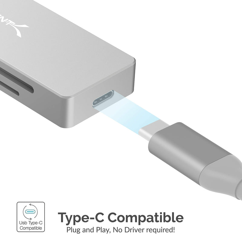 Sabrent 5 in 1 USB C Multi-Port HUB for Windows & Mac OS | SD & Micro SD Card-Reader | HDMI 2.0 Port - Up to 4K @30Hz | 2 x USB 3.0 Ports (HB-HUCR) 5 in 1 USB C Hub