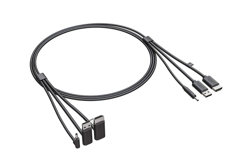 Skywin 3-in-1 VR Backpack Cable - Compatible with HP Z VR Backpack and HTC Vive - 3 in 1 HDMI+USB+DC 1 Meter Cable for Linkbox and Headset Connection (3.2 Foot) (Black) black