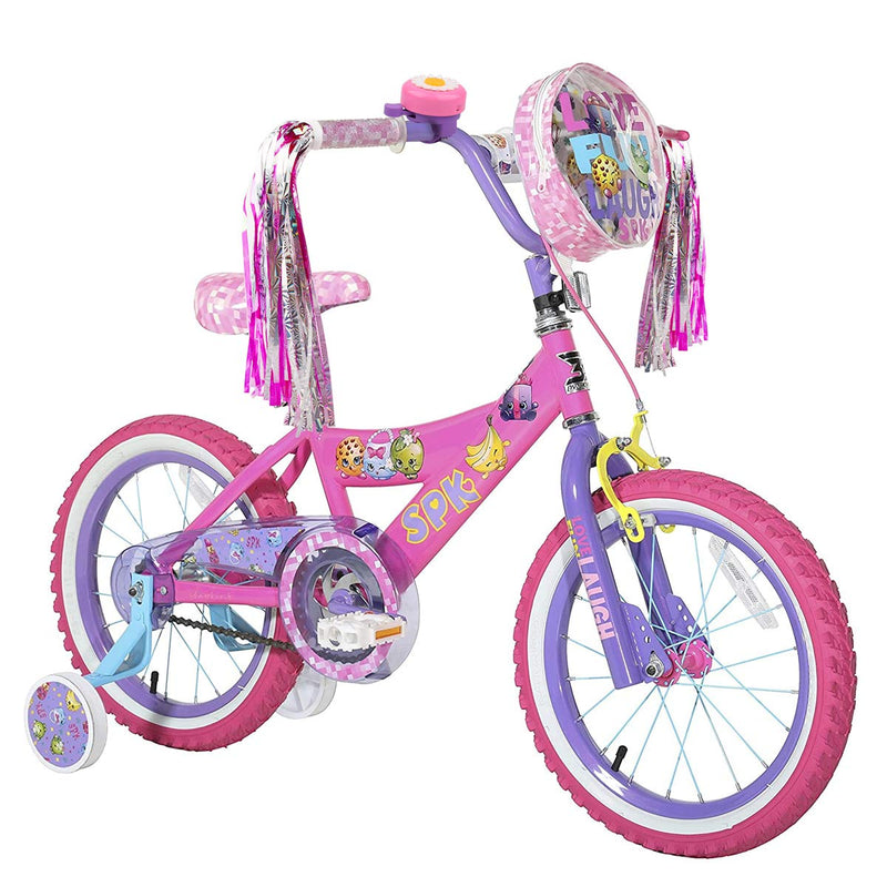 U-LIAN Kids Purple Streamers and Bike Bell for Girls-1 Pack Flower Bicycle Bell with 2 Pack Handlebar Streamers Scooter Tassels for Children's Bike Accessories A-Pink Bell+Shiny Pink Tassels