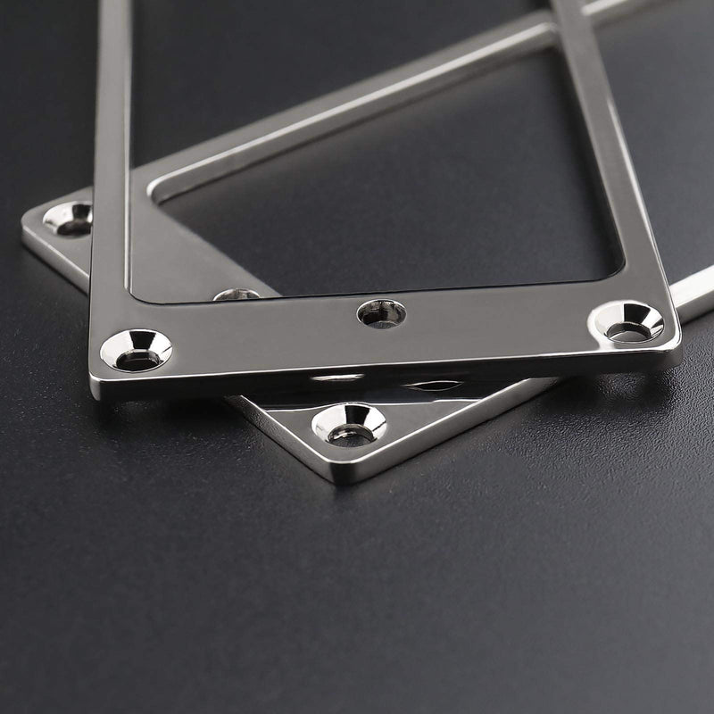 2Pcs Silver Humbucker Pickup Mounting Rings With Screws Fittings 92x45.5x2mm Metal Flat Pickup Cover Frame For Electric Guitar Replacement Parts