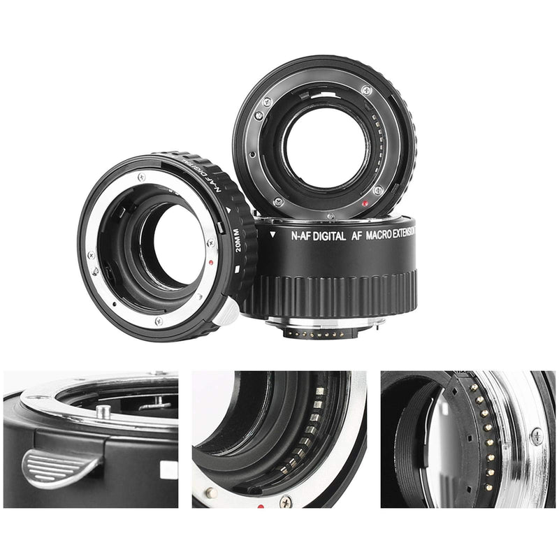 MEIKE MK-N-AF1-A Macro Electronic Mount Auto Foucs Macro Metal Extension Tube Adapter for Nikon DSLR Camera for D80 D90 D300 D300S D800 D3100 D3200 D3400 D5000 D5100 D5200 D7000 D7100 (No Meike Logo) ZN-MK-N-AF1-A
