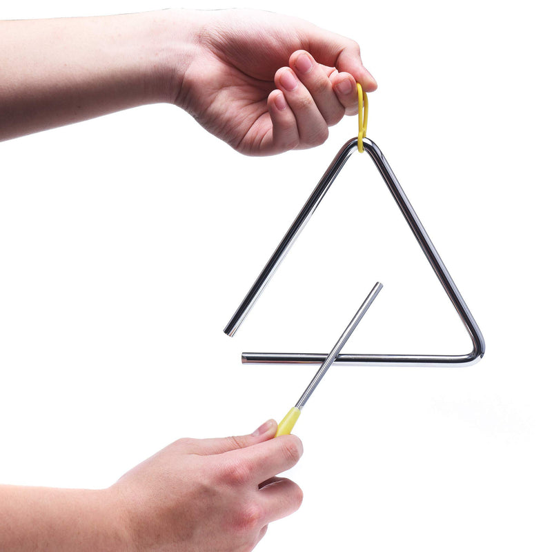 6 Inch Musical Steel Triangle Percussion Instrument With Striker 6 Inch