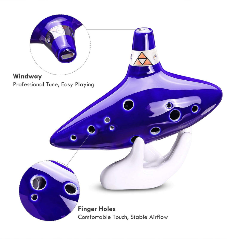 Ohuhu Zelda Ocarina with Song Book (Songs From the Legend of Zelda), 12 Hole Alto C Zelda Ocarinas Play by Link Triforce Gift for Zelda Fans with Display Stand Protective Bag