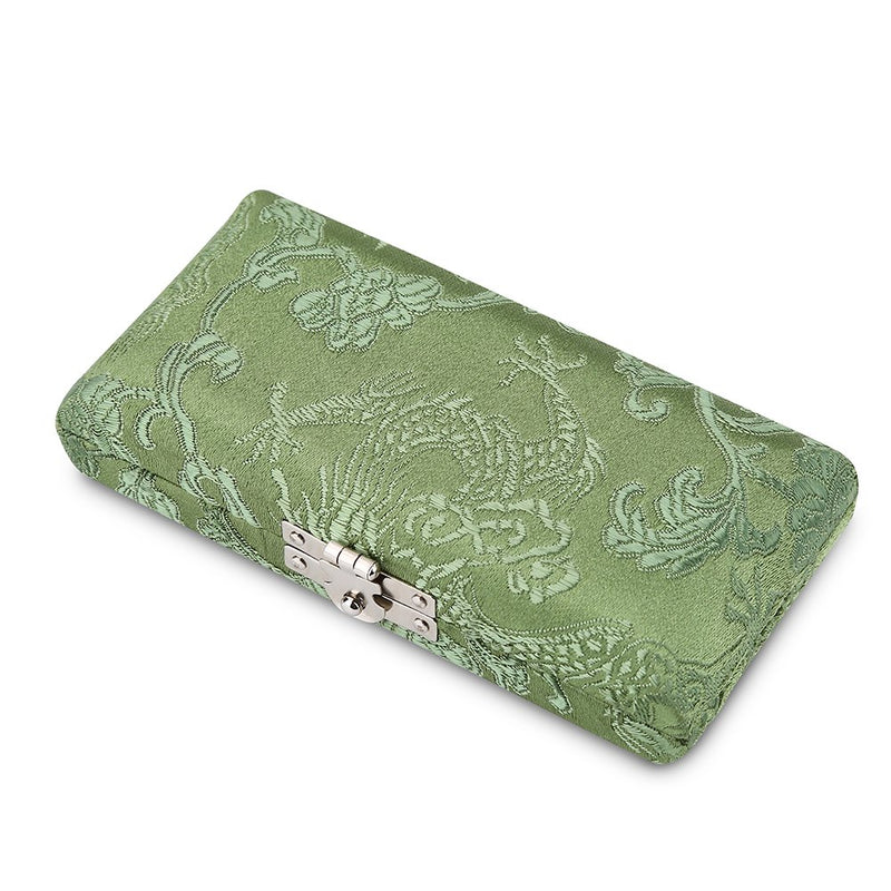 Oboe Reed Case, Wooden & Silk Cloth Cover Oboe Reed Storage Holder Box Protector Bag for 3pcs Oboe Reeds