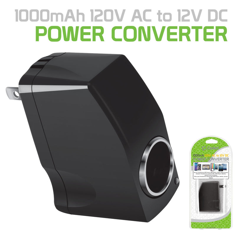 Cellet Universal 12V Output AC Wall to DC Car Cigarette Lighter Port Power Converter Female Adapter -Convert 110 Volt to 12 Volt, AC/DC Adapter-2.0 Amp Output (Not for Air Compressor (1 Amp (1000mA)) 1 Amp (1000mA)