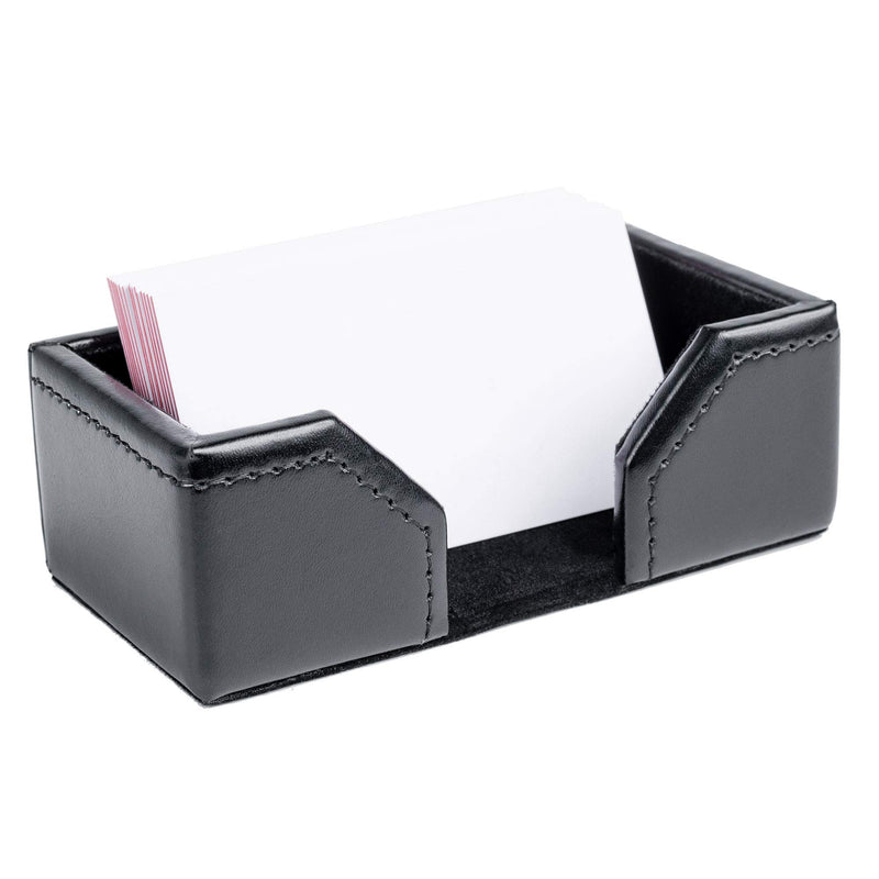 Dacasso Black Bonded Leather Business Card Holder