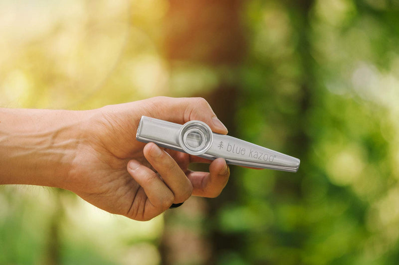 The Original Blue Kazoo | Ultralight Aluminum Backpacking Kazoo | Canvas Bag and Carabiner