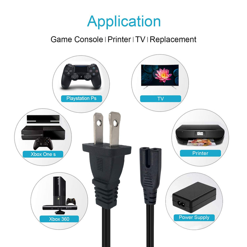 NAHAO 6 Ft AC Power Cord Compatible with Vizio TV E Series: E221-A1, E221-A1, E291-A1, E231-B1, E231i-B1; SmartCast E43-E2 LCD Monitor SB3621n-E8 SB3821-C6 SB3851-CO SB4051-C0 Sound Bar