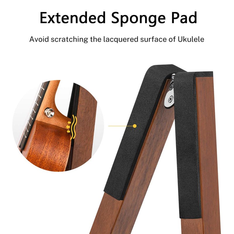 Donner Wood Ukulele Stand, Mandolin Floor Stand Folding A Frame Holder for Concert Soprano Tenor Ukuleles, Mandolins and Violins
