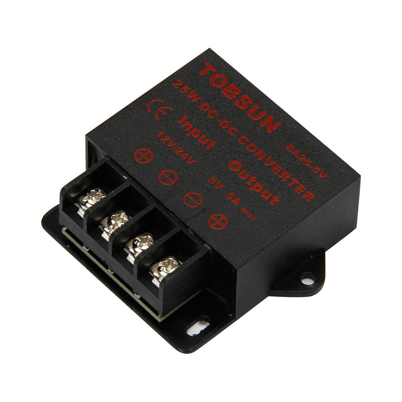 BINZET DC 12V 24V to 5V 5A Converter Step Down Regulator 25W 5V Regulated Power Supplies Transformer Converter 5V 5A 25W
