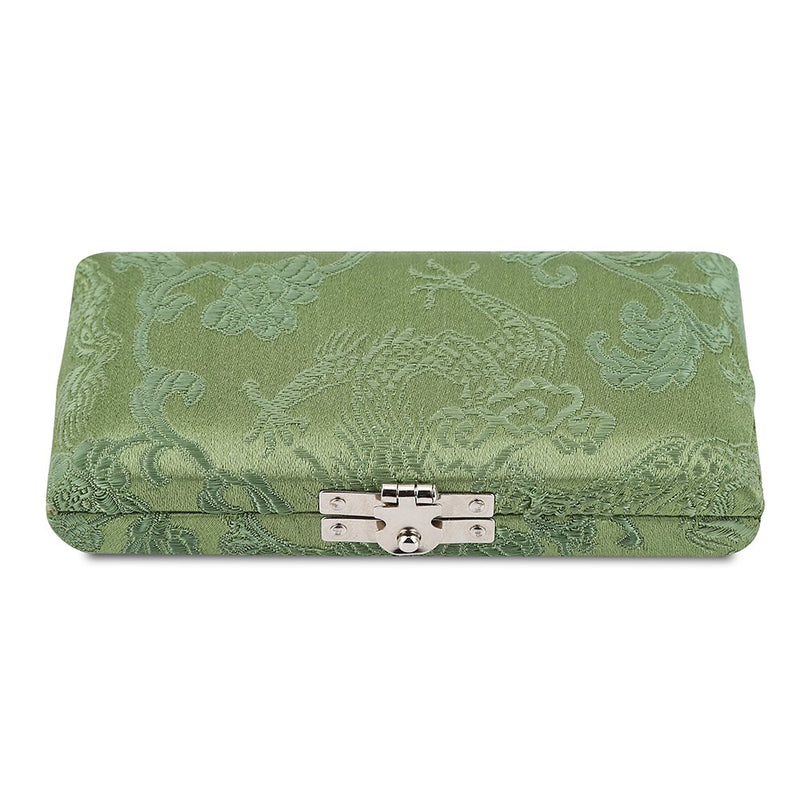 Oboe Reed Case, Wooden & Silk Cloth Cover Oboe Reed Storage Holder Box Protector Bag for 3pcs Oboe Reeds