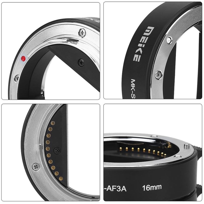 Auto Extension Tube Set, 10mm 16mm Automatic Focus Macro Extension Tube Set for Sony E Mount Camera