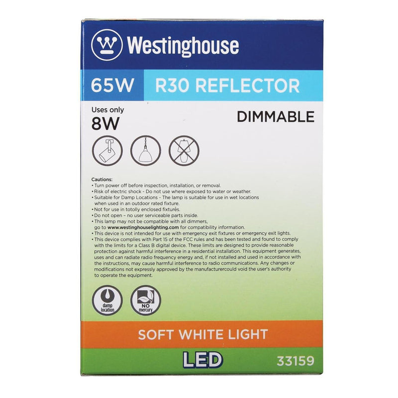 Westinghouse Lighting 3315900 65-Watt Equivalent R30 Flood Dimmable Soft White LED Light Bulb with GU24 Base, Single Pack 1 Pack