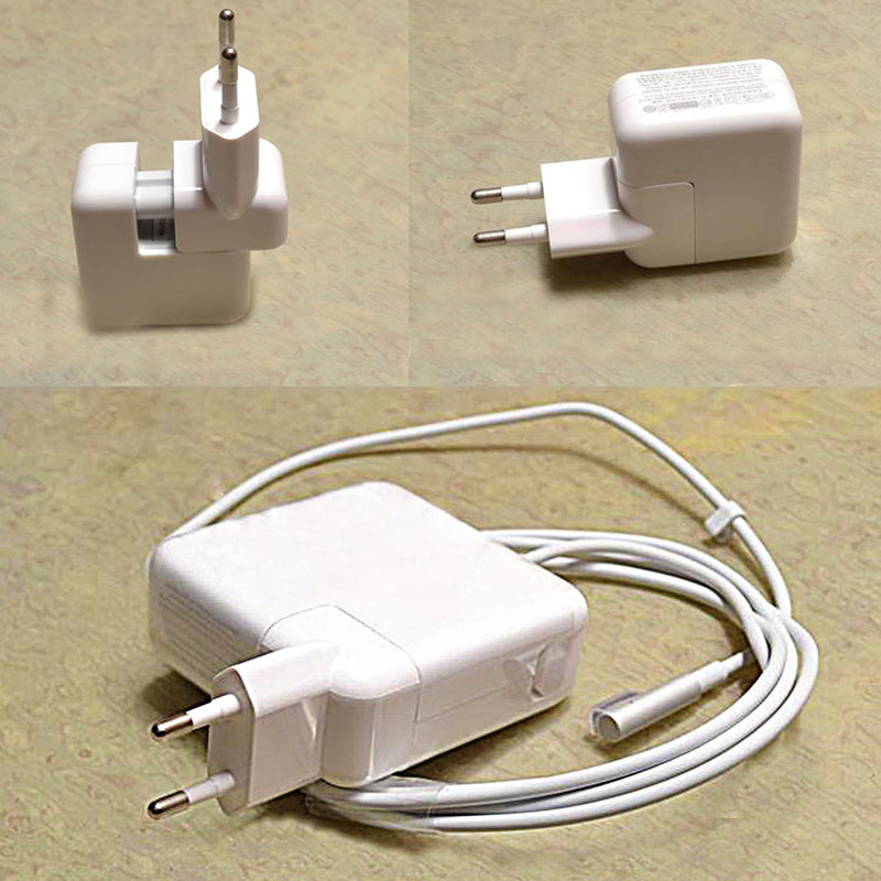 WOVTE Europe Plug Converter Travel Charger Adapter for Apple iBook MacBook White Pack of 2