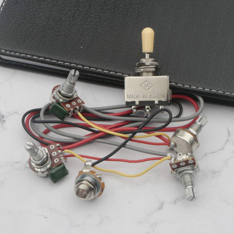 Guitar Wiring Harness Prewired 2 Volumes 2 Tones 4-500k Pots for LP Guitar
