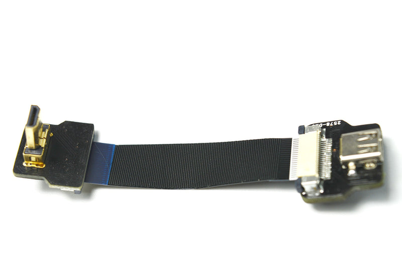 Black FPV Flat HDMI Cable Micro HDMI male 90 degree angled to Micro HDMI female for panasonic lumix GH4 blackmagic BMPCC sony alpha sony A5000 A6000 A7R A7S (5CM) 5CM