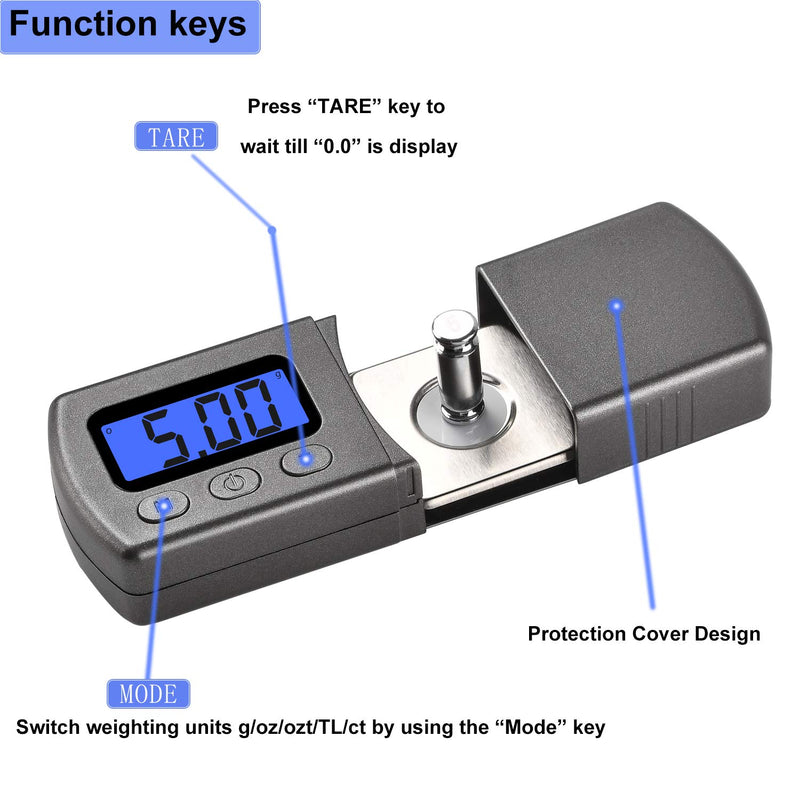 DIGITNOW Digital Turntable Stylus Force Scale Gauge 0.01g/5.00g ,Tracking Force Pressure Gauge/Scale for Tonearm Phono Cartridge, Blue LCD Backlight