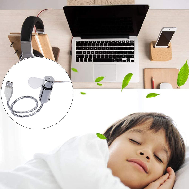 Small USB Fan with Real Time Clock and Temperature Display, SAYTAY Personal Portable USB LED Clock Fan, USB Funny Toy Gadgets Gifts for Men Women Office Home(Temperature)