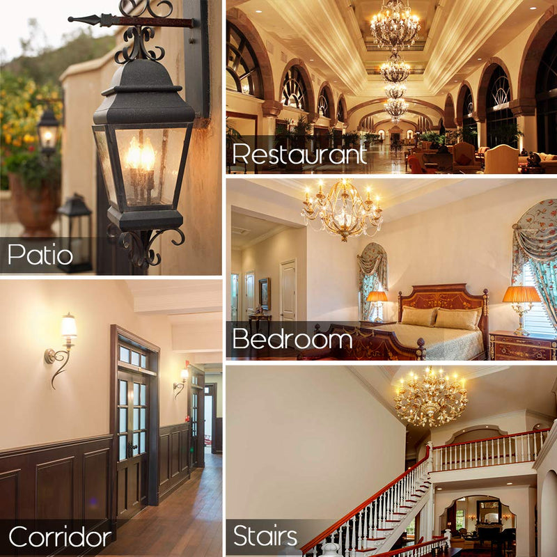 LED Light Bulbs, Emotionlite Dimmable Candelabra Bulbs, E12 Base, Warm White, Chandelier Light, Ceiling Fan Bulb, 40W Equivalent, 4W, 2700K, 350LM, UL Listed, 6 Pack 2700K Warm White E12 Base/ 6Pack